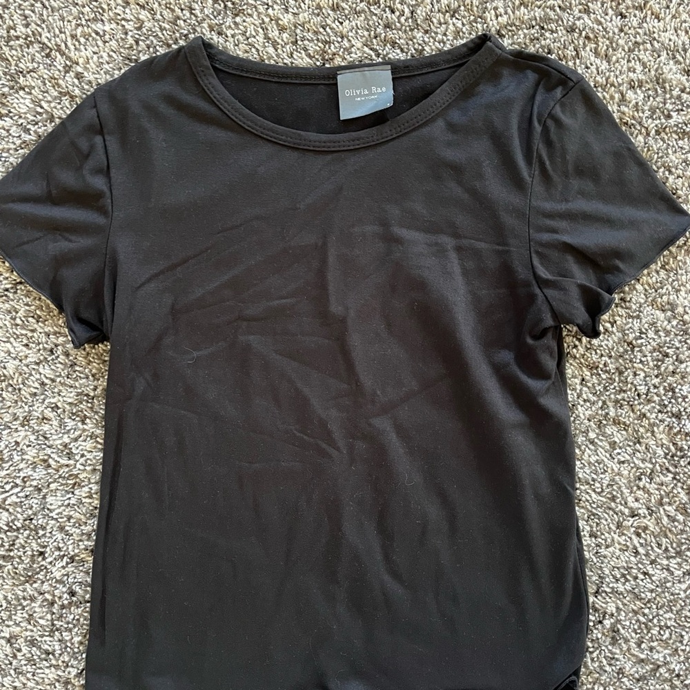 Olivia Rae Black Fitted Short Sleeve Tee